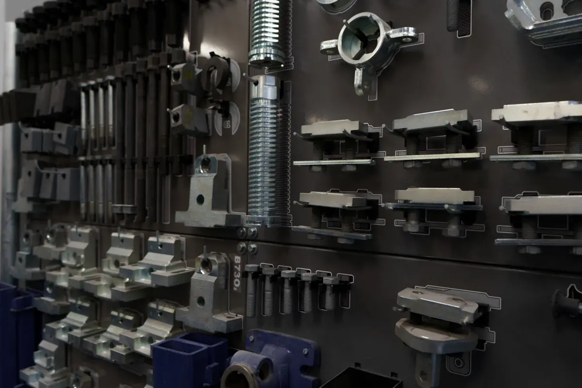 Tool wall in the Moppert Auto Collision shop